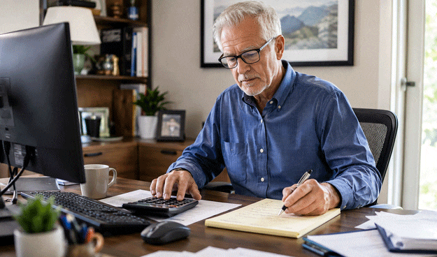 Senior man researching How much does cataract surgery cost from Wellish Abrams Vision Institute in Las Vegas, and Henderson, Nevada.