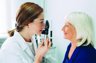 Photo of a woman having an eye exam