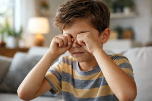 Children often show the needd for Hyperopia treatment by rubbing their eyes a lot, find out more at Wellish Abrams Vision Institute in Las Vegas, Nevada.