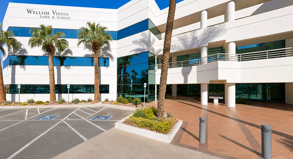Wellish Abrams Vision Institute Flamingo Eye Center exterior near East Flamingo Road and Burnham Avenue in Las Vegas.