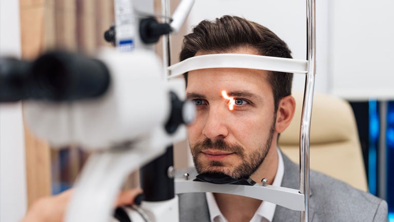 Image of a post corrective surgery patient having an enhancement exam.