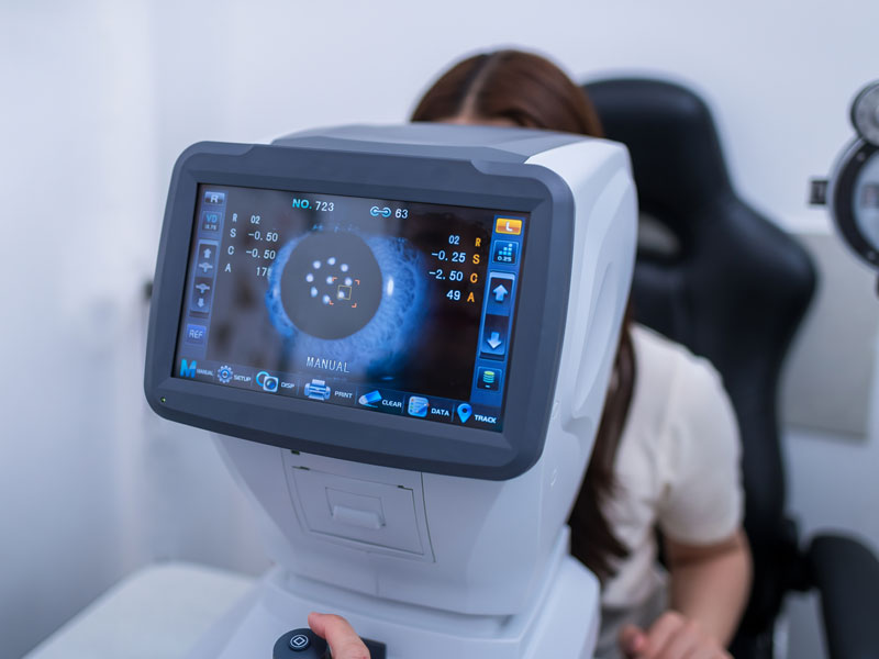 Test example for a patient after cross-linking procedure.